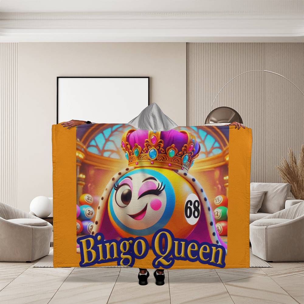 Bingo Queen - Hooded Sherpa Fleece Blanket - Gift for Her