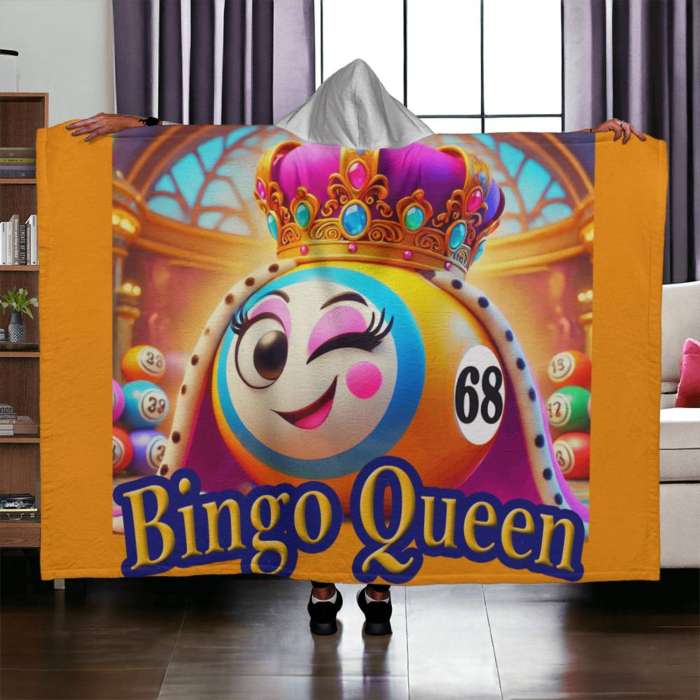 Bingo Queen - Hooded Sherpa Fleece Blanket - Gift for Her