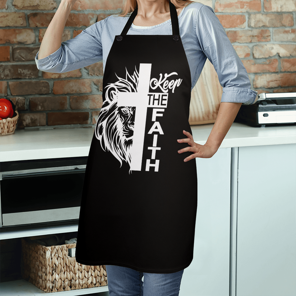 Keep The Faith 02 (WHITE) - Apron - Gift for Her - Gift for Him