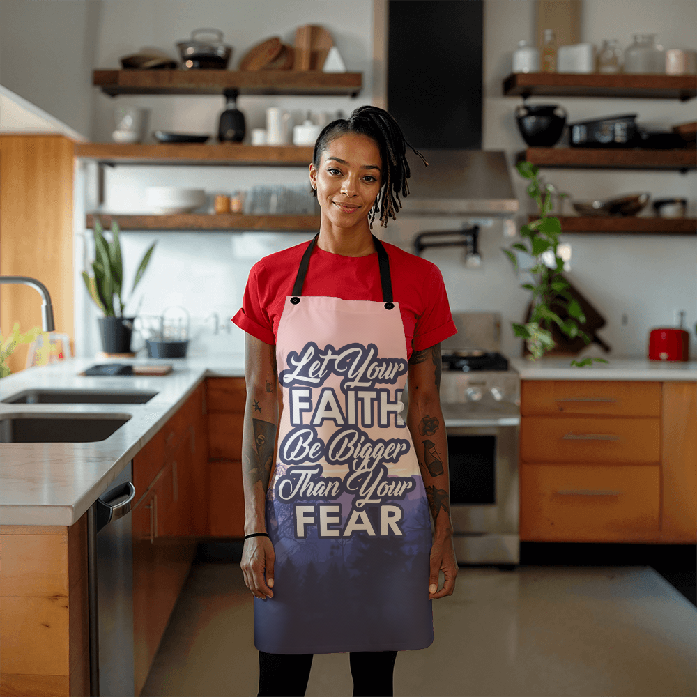 Let Your Faith Be Bigger Than Your Fear - Apron - Gift for Her - Gift for Him