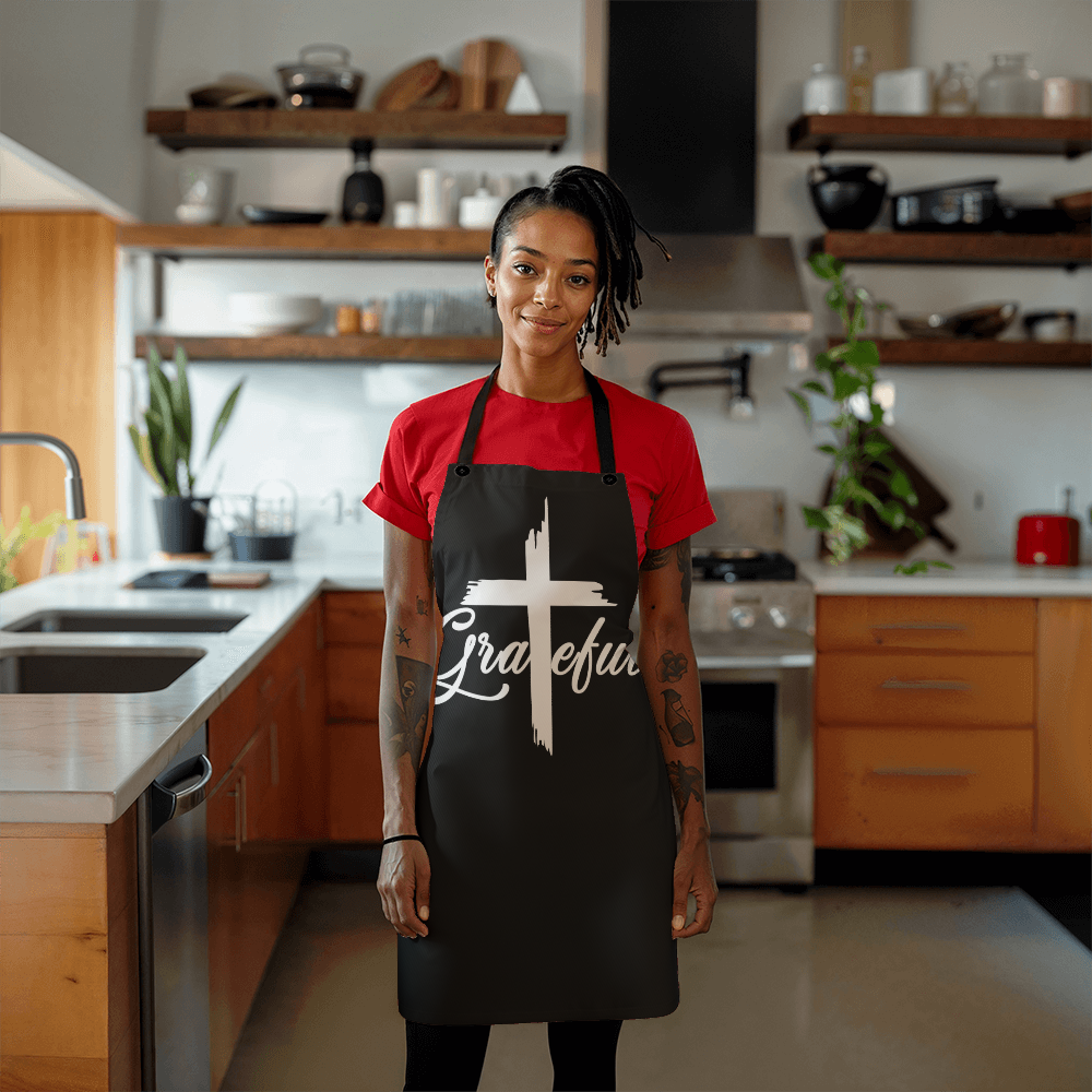 Grateful (WHITE) - Apron - Gift for Her - Gift for Him