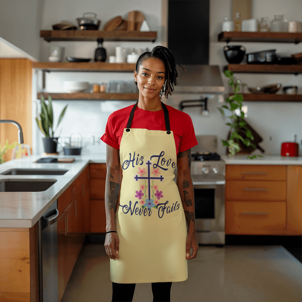 His Love Never Fails - Apron - Gift for Her - Gift for Him