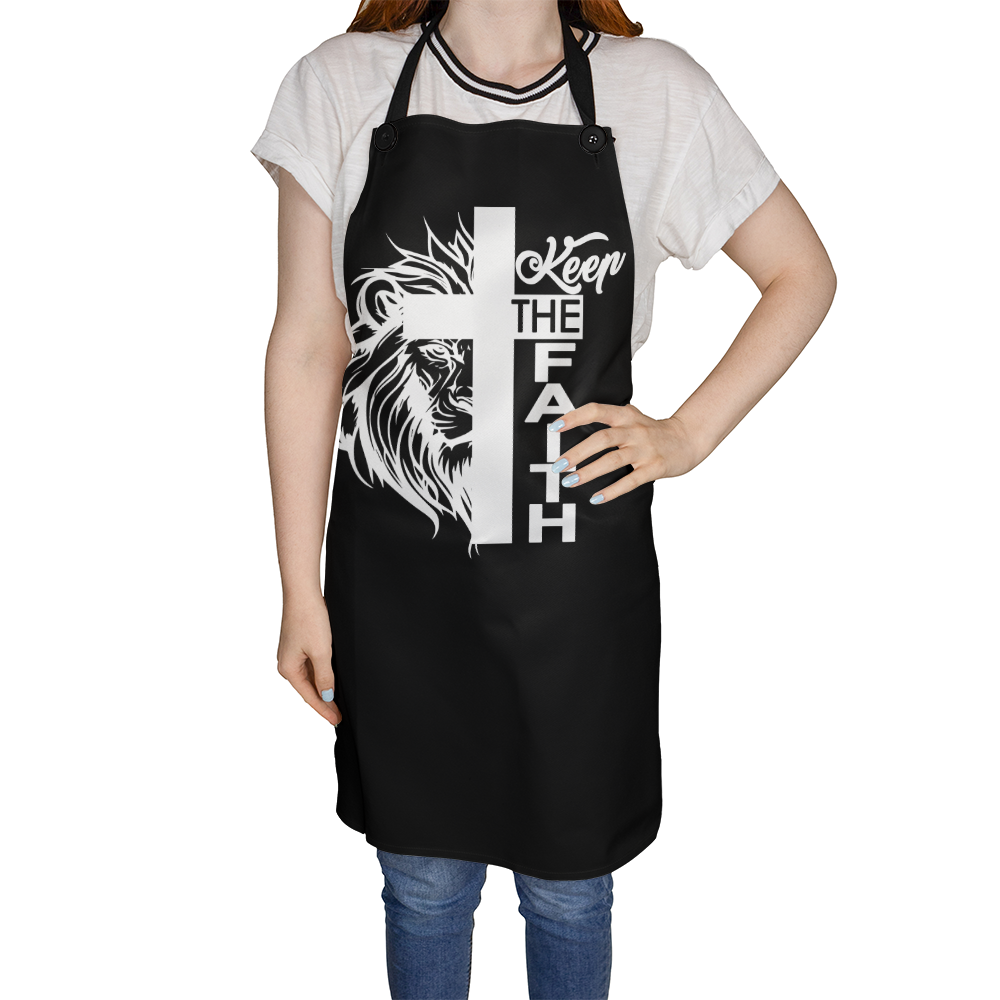 Keep The Faith 02 (WHITE) - Apron - Gift for Her - Gift for Him
