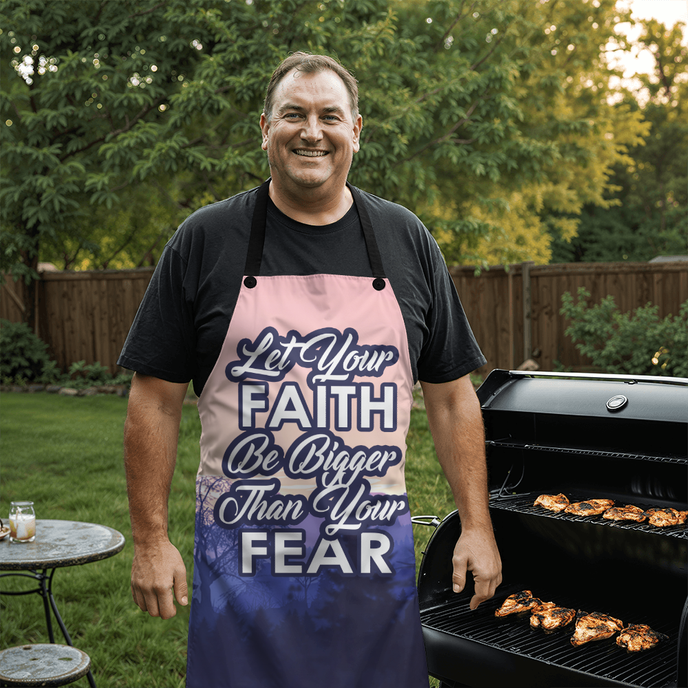 Let Your Faith Be Bigger Than Your Fear - Apron - Gift for Her - Gift for Him