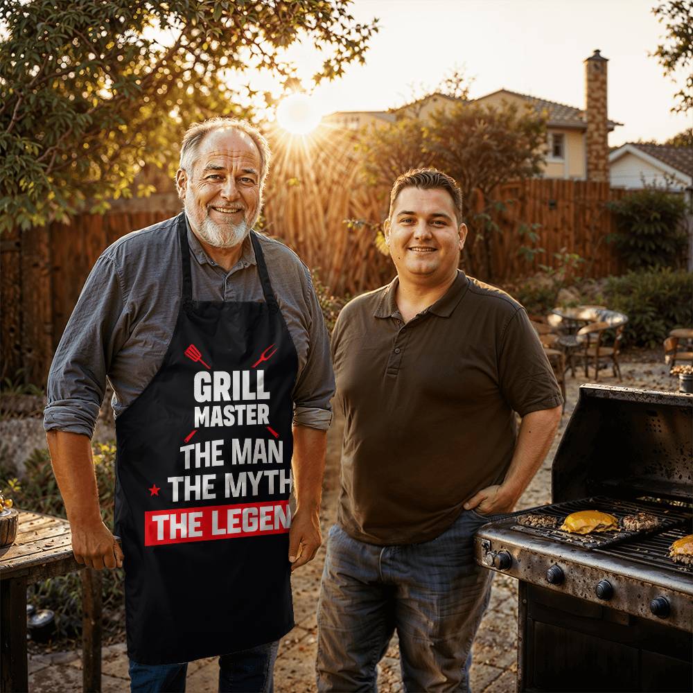 Grill Master, The Man, The Myth, The Legend - Apron - Gift for Dad