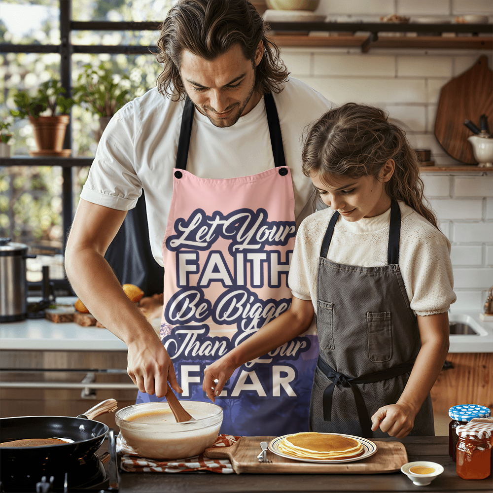 Let Your Faith Be Bigger Than Your Fear - Apron - Gift for Her - Gift for Him