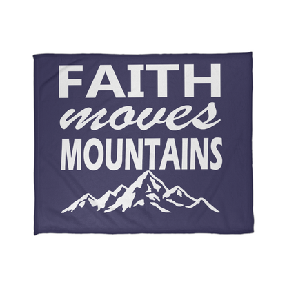 Faith Moves Mountains (White) Coral Fleece Blanket – Gift for Her - Gift for Him