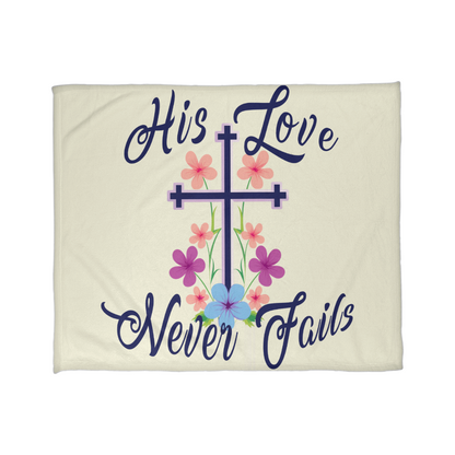 His Love Never Fails - Coral Fleece Blanket (4:3) - Gift for Her