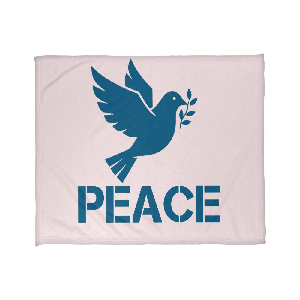 PEACE Coral Fleece Blanket – Gift for Her - Gift for Him