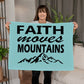 Faith Moves Mountains (Black) Coral Fleece Blanket – Gift for Her - Gift for Him
