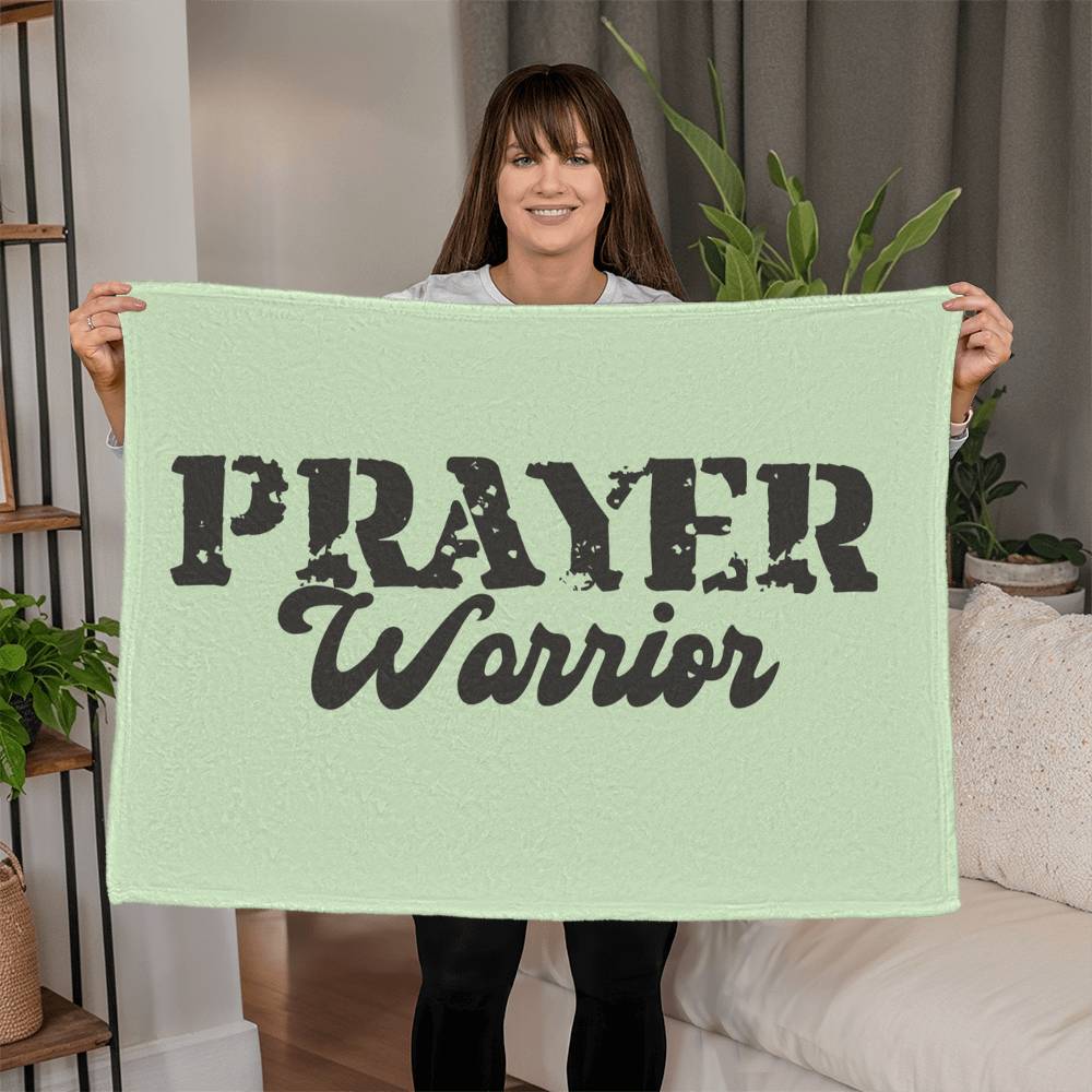 Prayer Warrior Coral Fleece Blanket – Gift for Her - Gift for Him