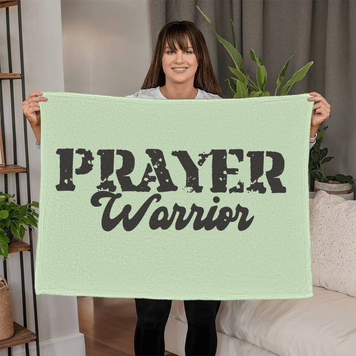 Prayer Warrior Coral Fleece Blanket – Gift for Her - Gift for Him