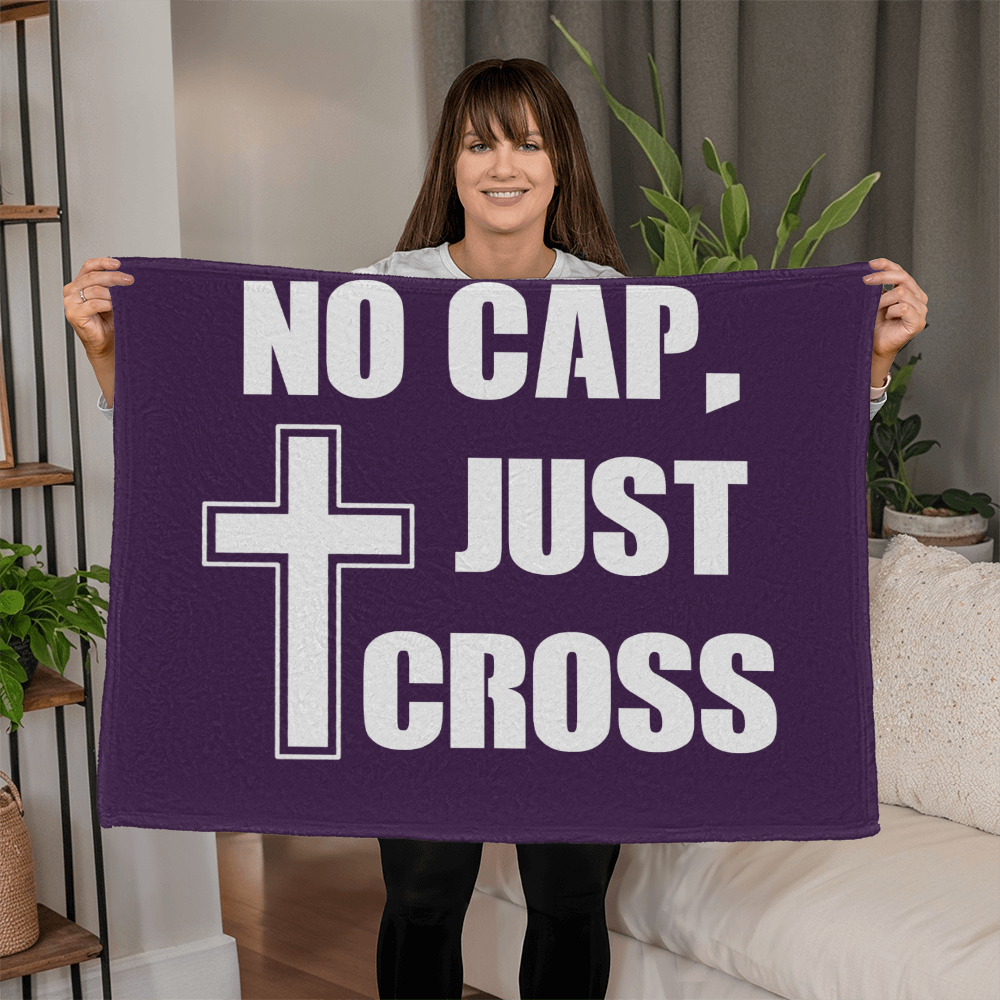 No Cap, Just Cross Coral Fleece Blanket – Gift for Her - Gift for Him