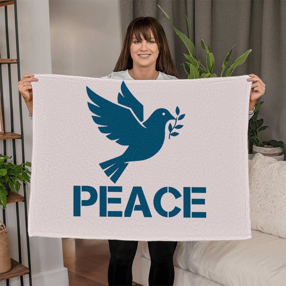 PEACE Coral Fleece Blanket – Gift for Her - Gift for Him