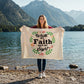 Walk By Faith Not By Sight Coral Fleece Blanket – Gift for Her - Gift for Him