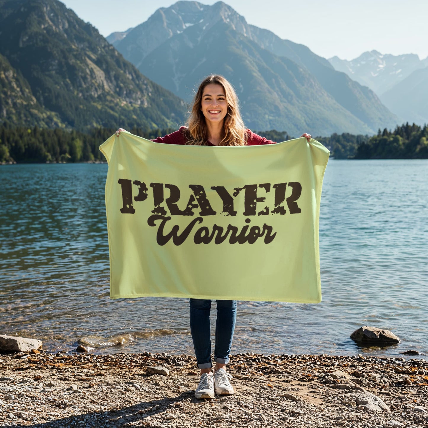Prayer Warrior Coral Fleece Blanket – Gift for Her - Gift for Him