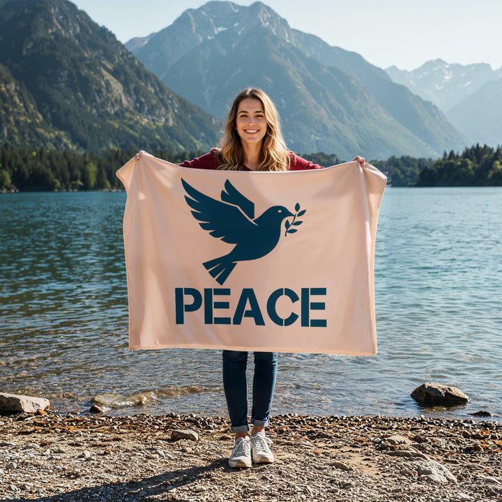 PEACE Coral Fleece Blanket – Gift for Her - Gift for Him