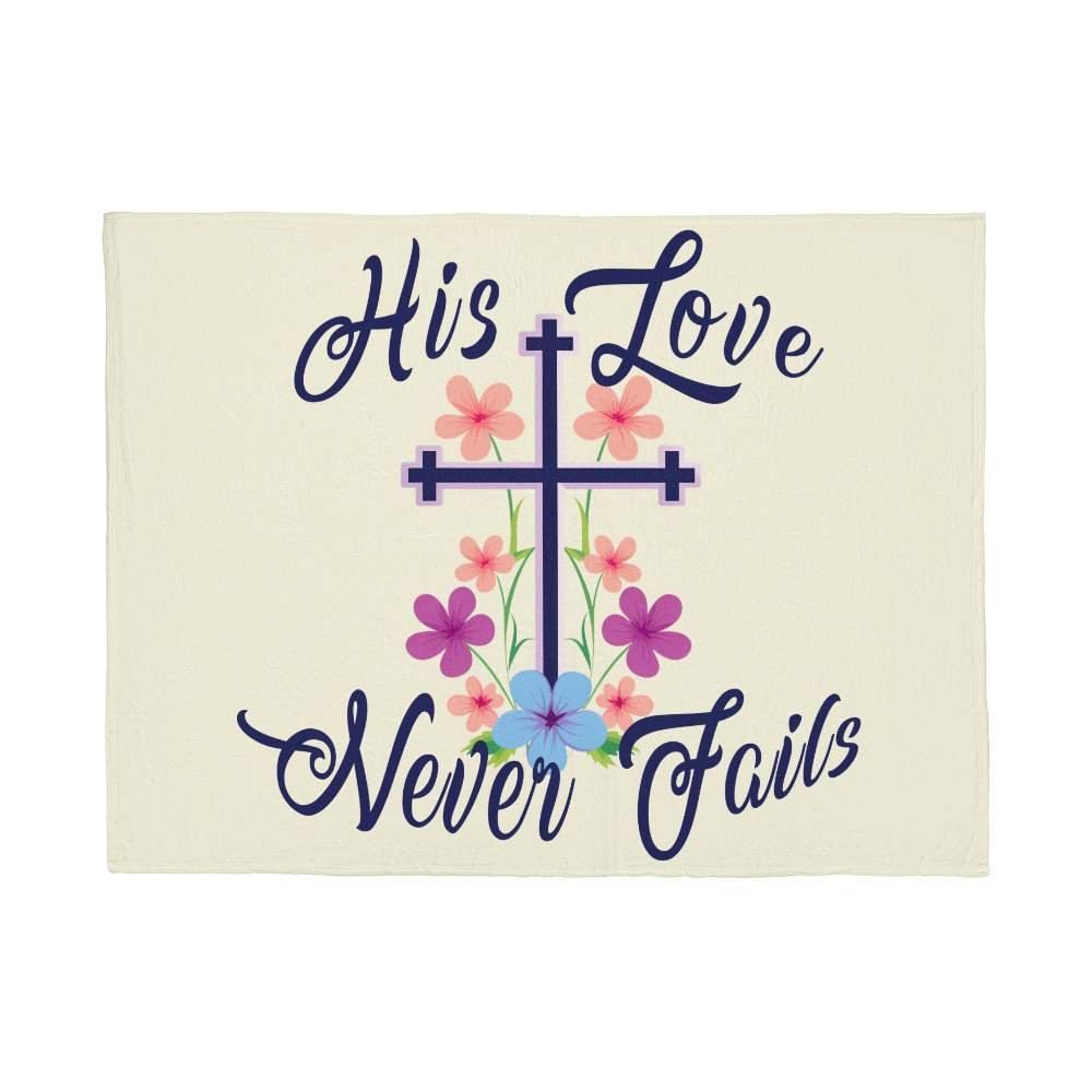 His Love Never Fails - Coral Fleece Blanket (4:3) - Gift for Her