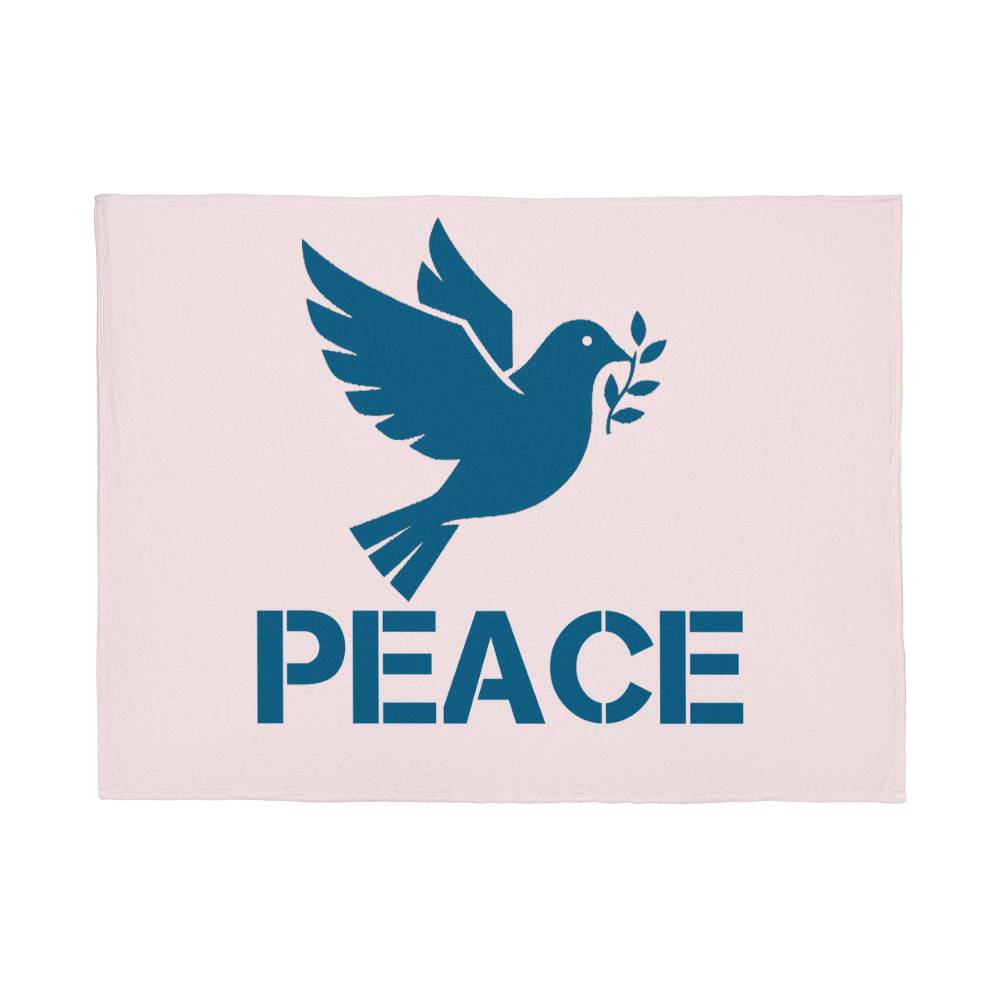 PEACE Coral Fleece Blanket – Gift for Her - Gift for Him