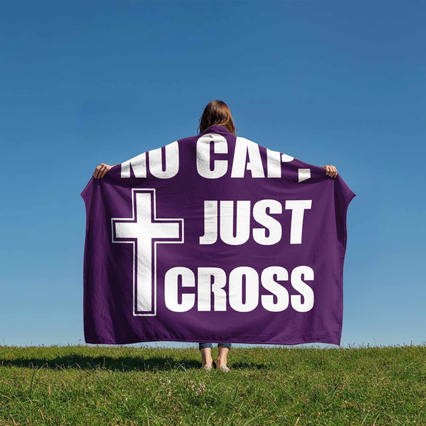 No Cap, Just Cross Coral Fleece Blanket – Gift for Her - Gift for Him