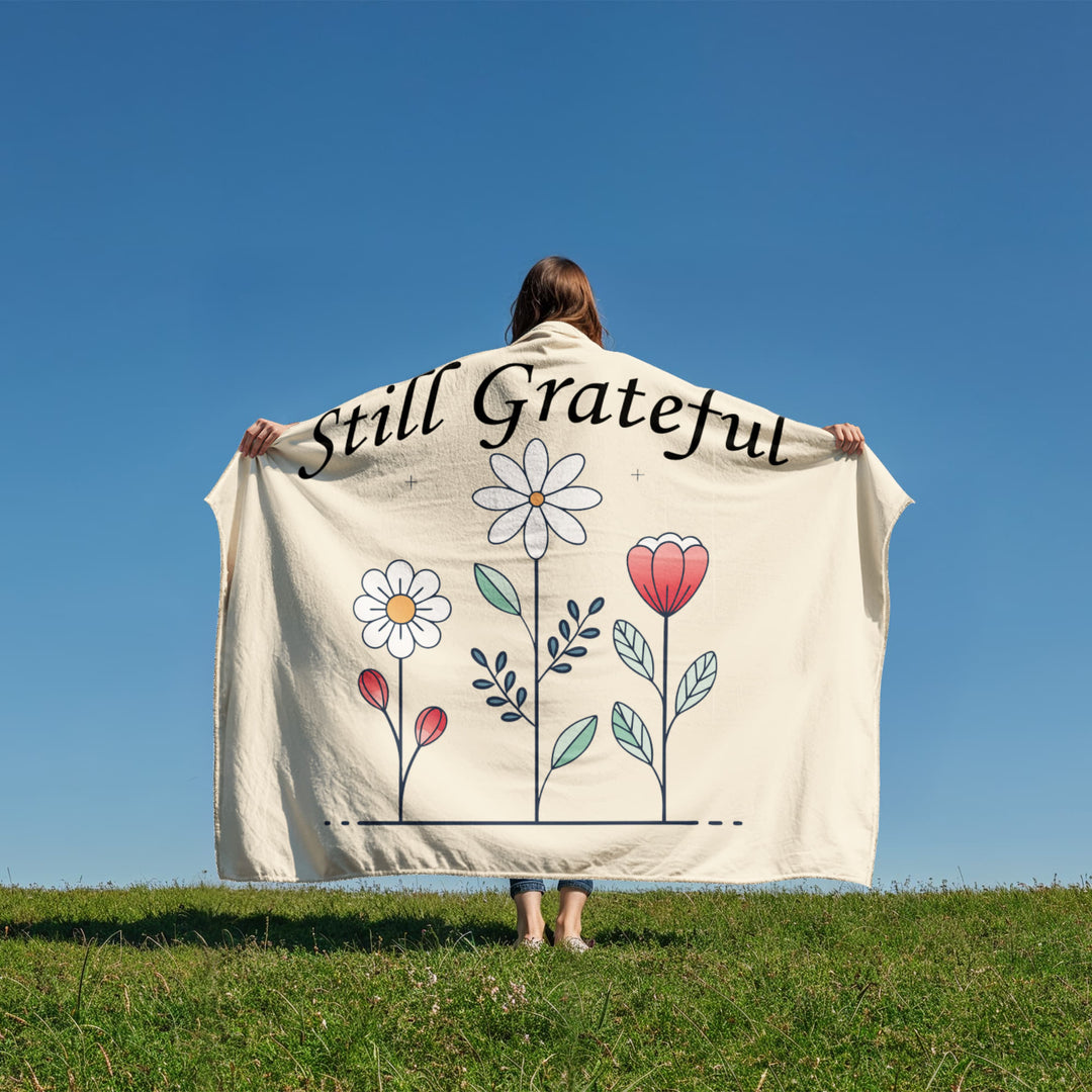 Still Grateful Coral Fleece Blanket – Gift for Her - Gift for Him