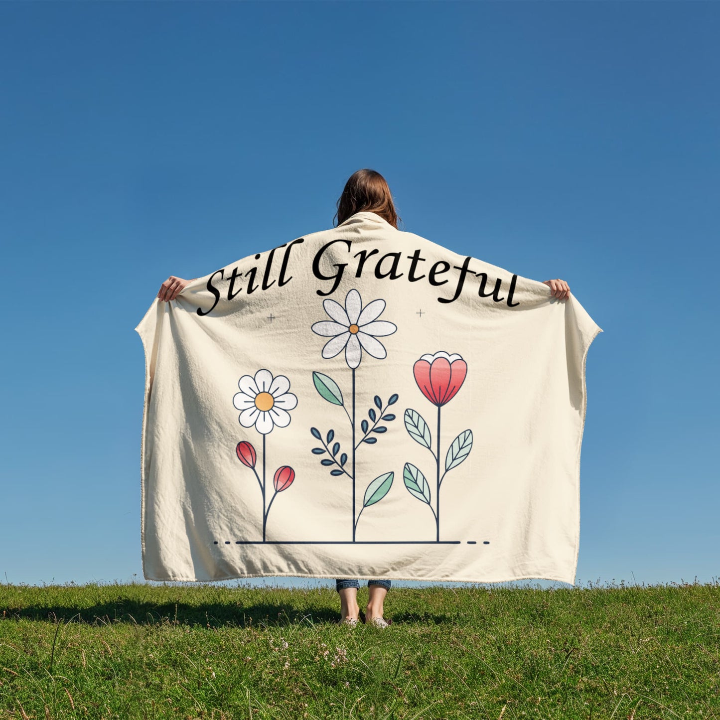 Still Grateful Coral Fleece Blanket – Gift for Her - Gift for Him