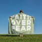 Faith Over Fear (White with Green Background) Coral Fleece Blanket – Gift for Her - Gift for Him