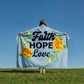 Faith Hope Love Coral Fleece Blanket – Gift for Her - Gift for Him