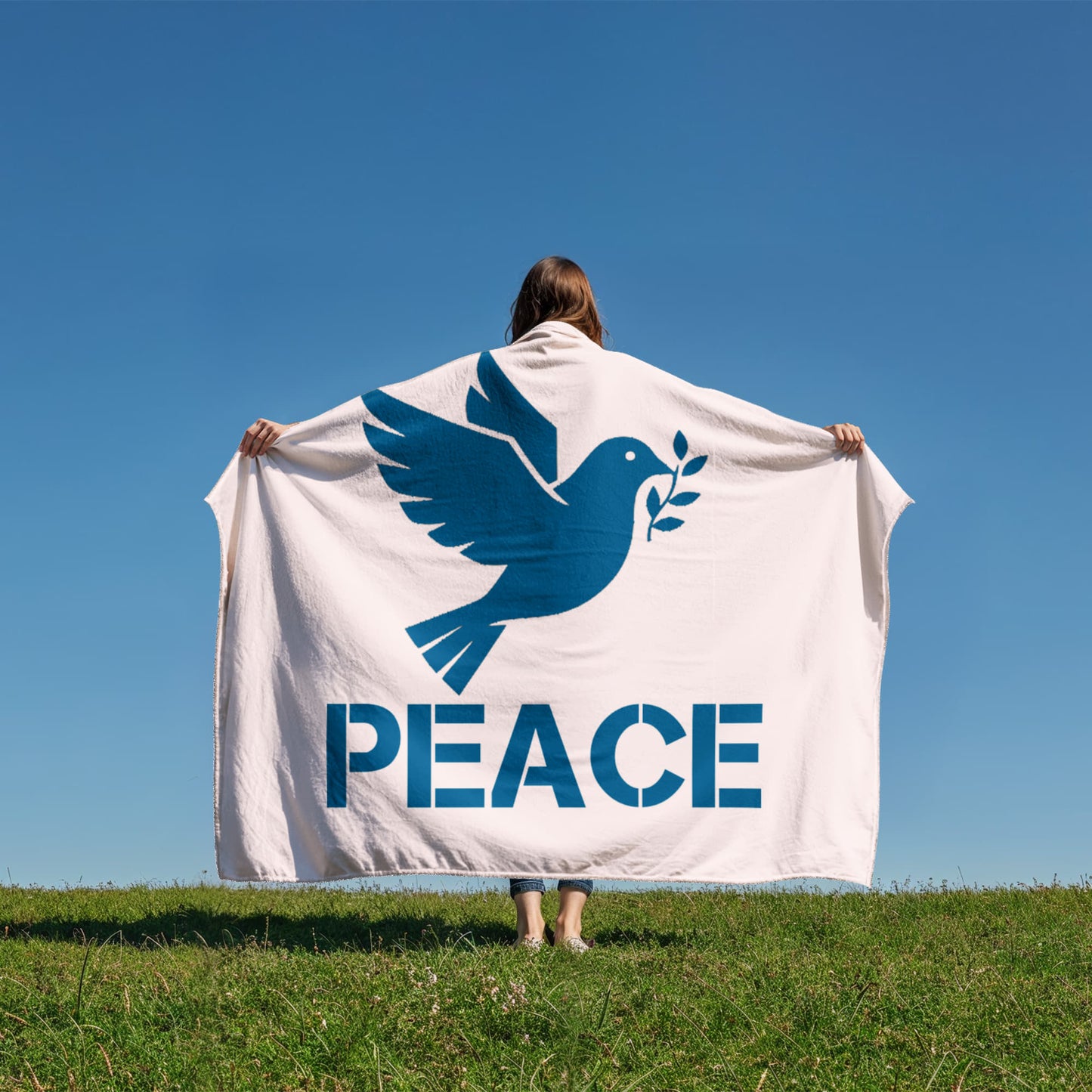 PEACE Coral Fleece Blanket – Gift for Her - Gift for Him