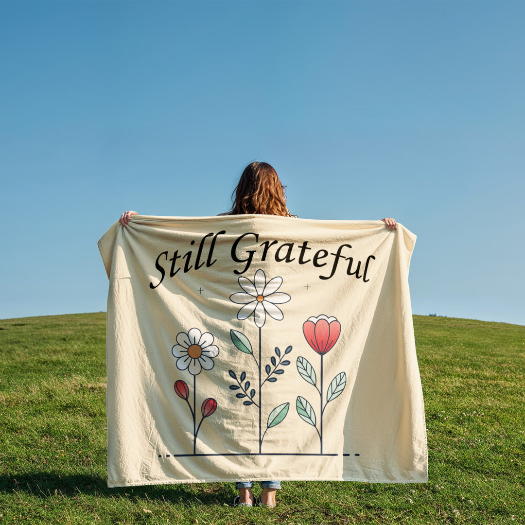 Still Grateful Coral Fleece Blanket – Gift for Her - Gift for Him