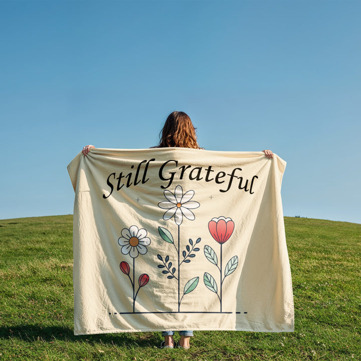Still Grateful Coral Fleece Blanket – Gift for Her - Gift for Him