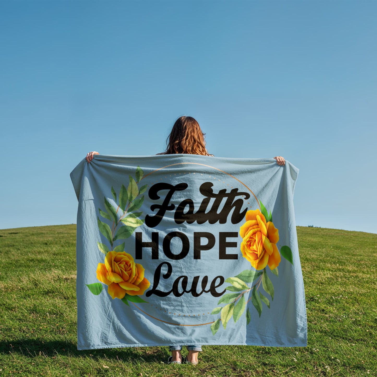 Faith Hope Love Coral Fleece Blanket – Gift for Her - Gift for Him