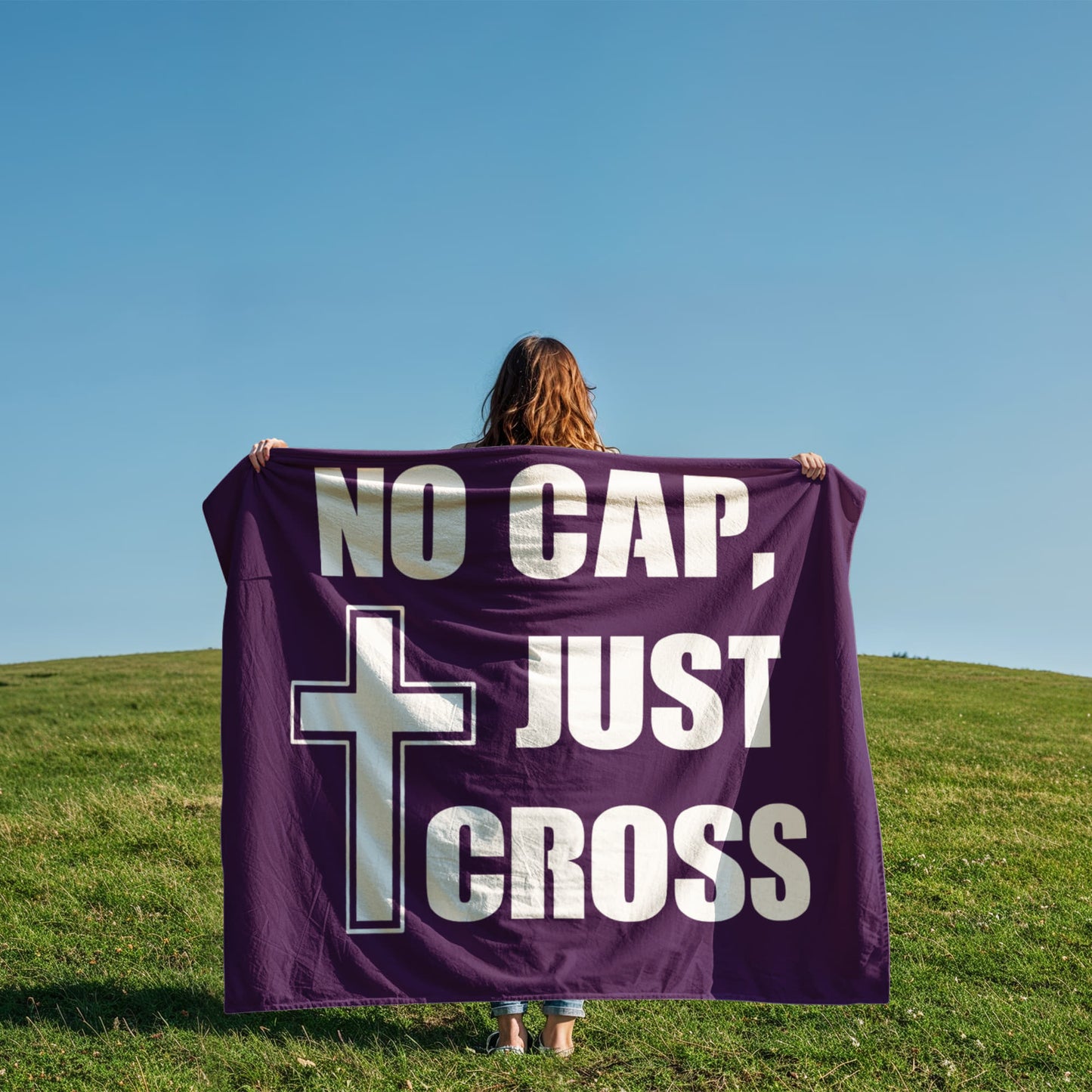 No Cap, Just Cross Coral Fleece Blanket – Gift for Her - Gift for Him