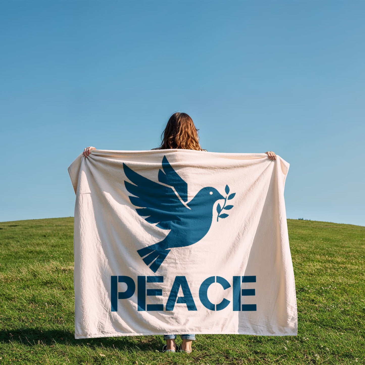 PEACE Coral Fleece Blanket – Gift for Her - Gift for Him
