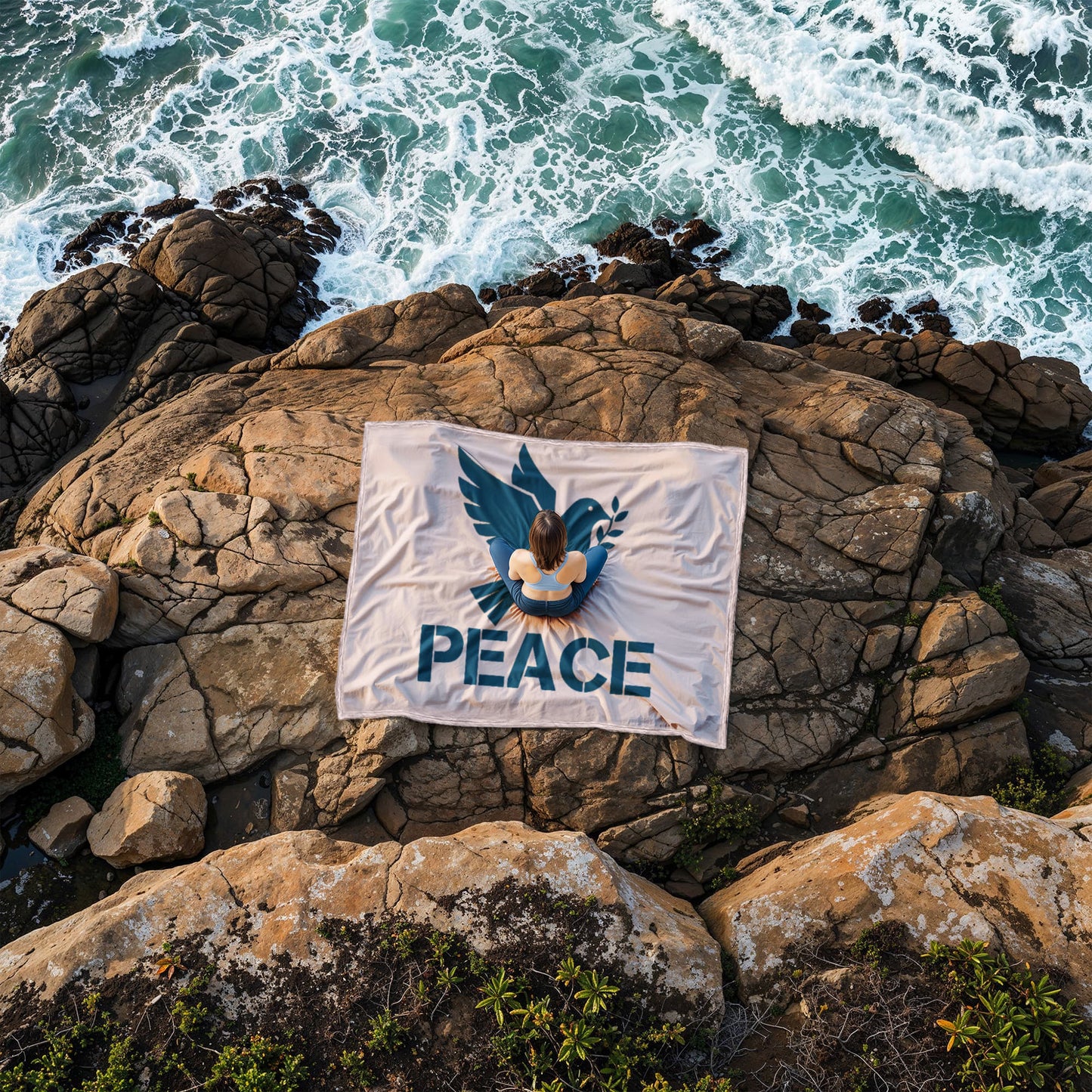 PEACE Coral Fleece Blanket – Gift for Her - Gift for Him