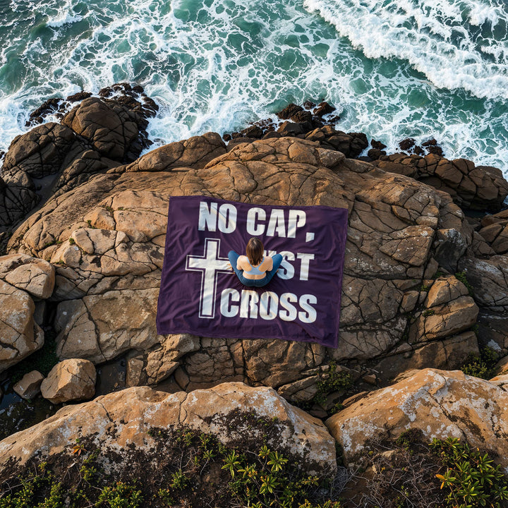 No Cap, Just Cross Coral Fleece Blanket – Gift for Her - Gift for Him