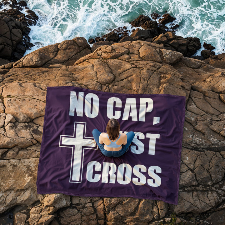 No Cap, Just Cross Coral Fleece Blanket – Gift for Her - Gift for Him