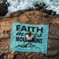 Faith Moves Mountains (Black) Coral Fleece Blanket – Gift for Her - Gift for Him
