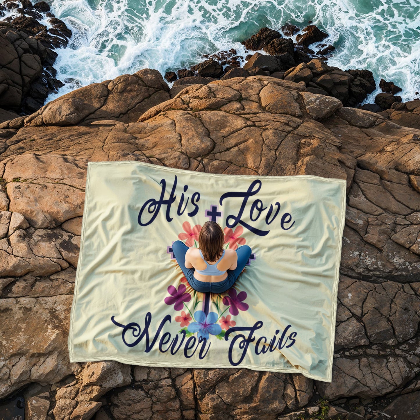 His Love Never Fails - Coral Fleece Blanket (4:3) - Gift for Her