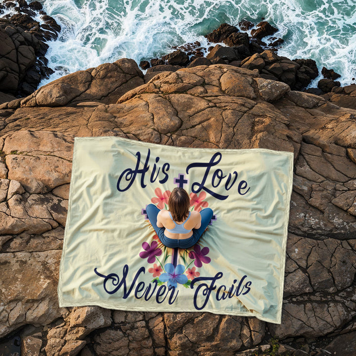 His Love Never Fails Coral Fleece Blanket – Gift for Her
