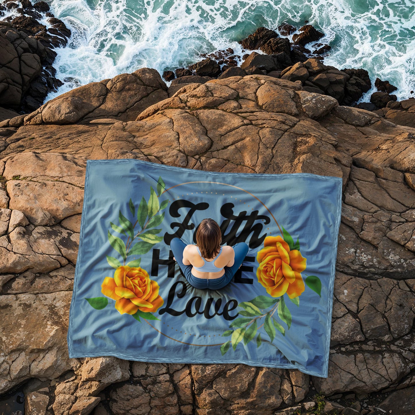 Faith Hope Love Coral Fleece Blanket – Gift for Her - Gift for Him