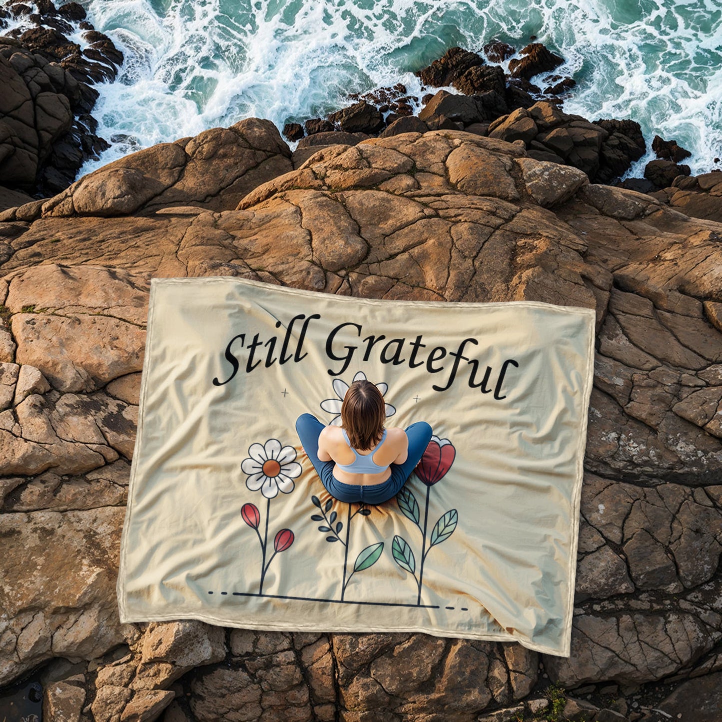 Still Grateful Coral Fleece Blanket – Gift for Her - Gift for Him