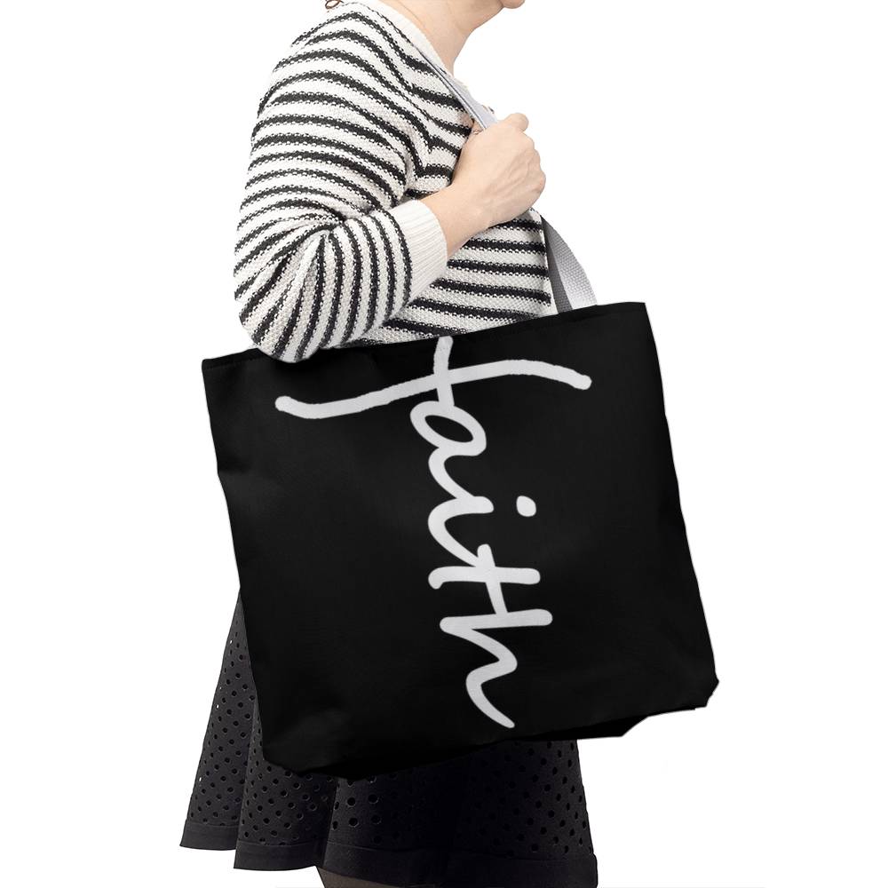 Faith (White) Tote Bag – Gift for Her - Gift for Him