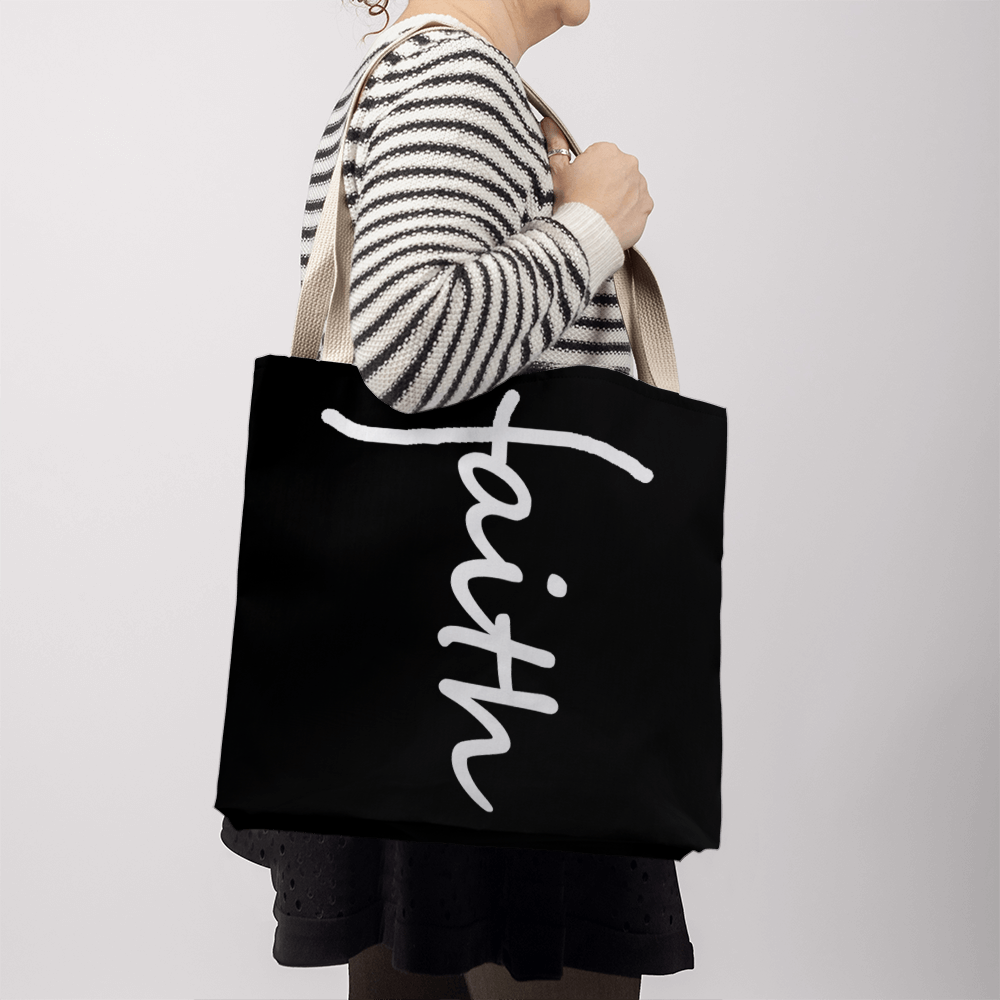 Faith (White) Tote Bag – Gift for Her - Gift for Him