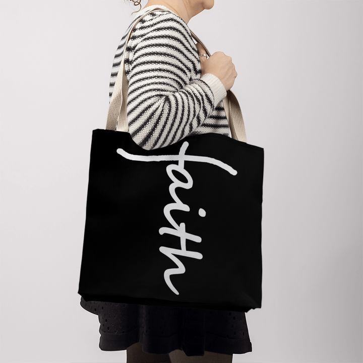Faith (White) Tote Bag – Gift for Her - Gift for Him