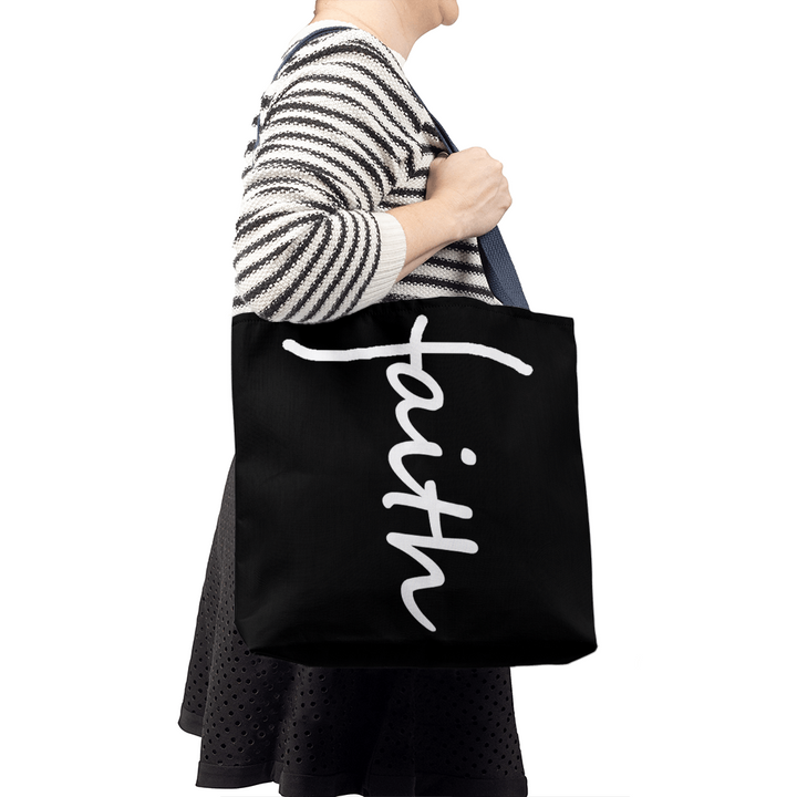 Faith (White) Tote Bag – Gift for Her - Gift for Him