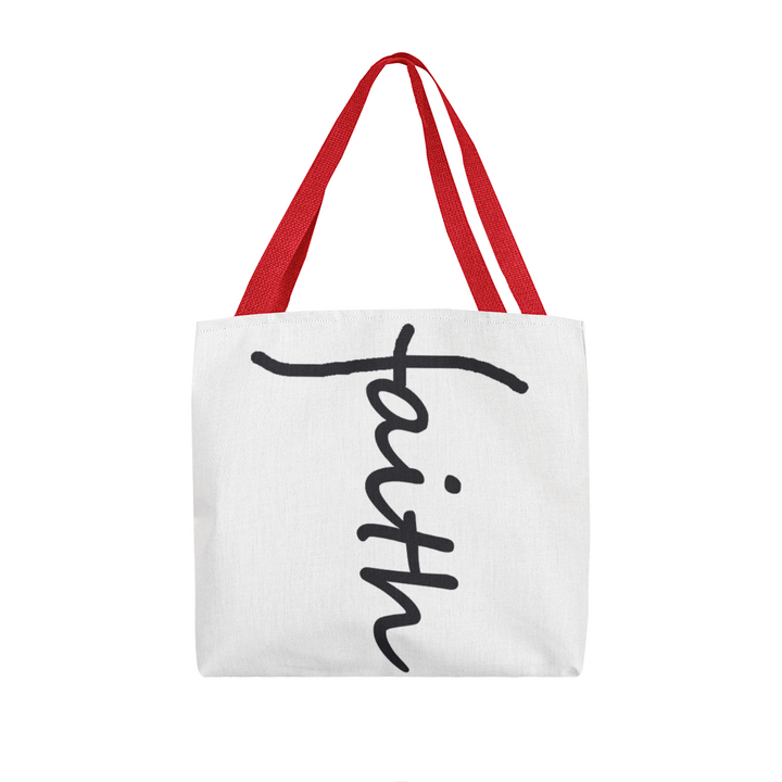 Faith (Black) Tote Bag – Gift for Her - Gift for Him