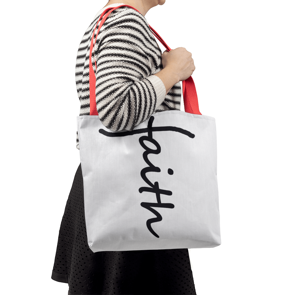 Faith (Black) Tote Bag – Gift for Her - Gift for Him