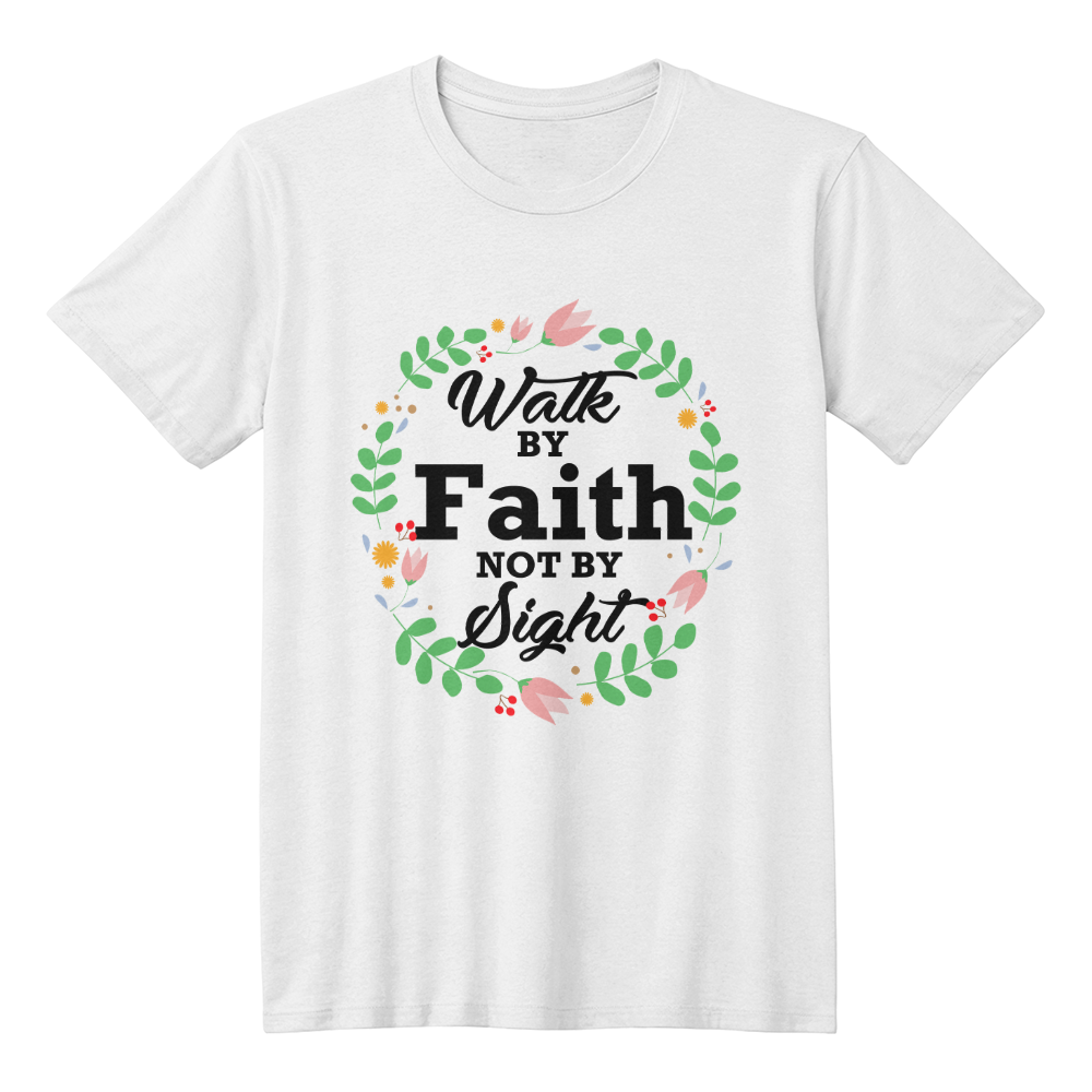 Walk By Faith Not By Sight - Bella + Canvas 3001 Unisex T-shirt Front Print - Gift for Her - Gift for Him