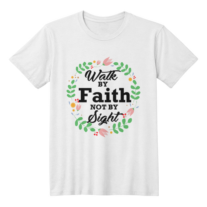 Walk By Faith Not By Sight - Bella + Canvas 3001 Unisex T-shirt Front Print - Gift for Her - Gift for Him